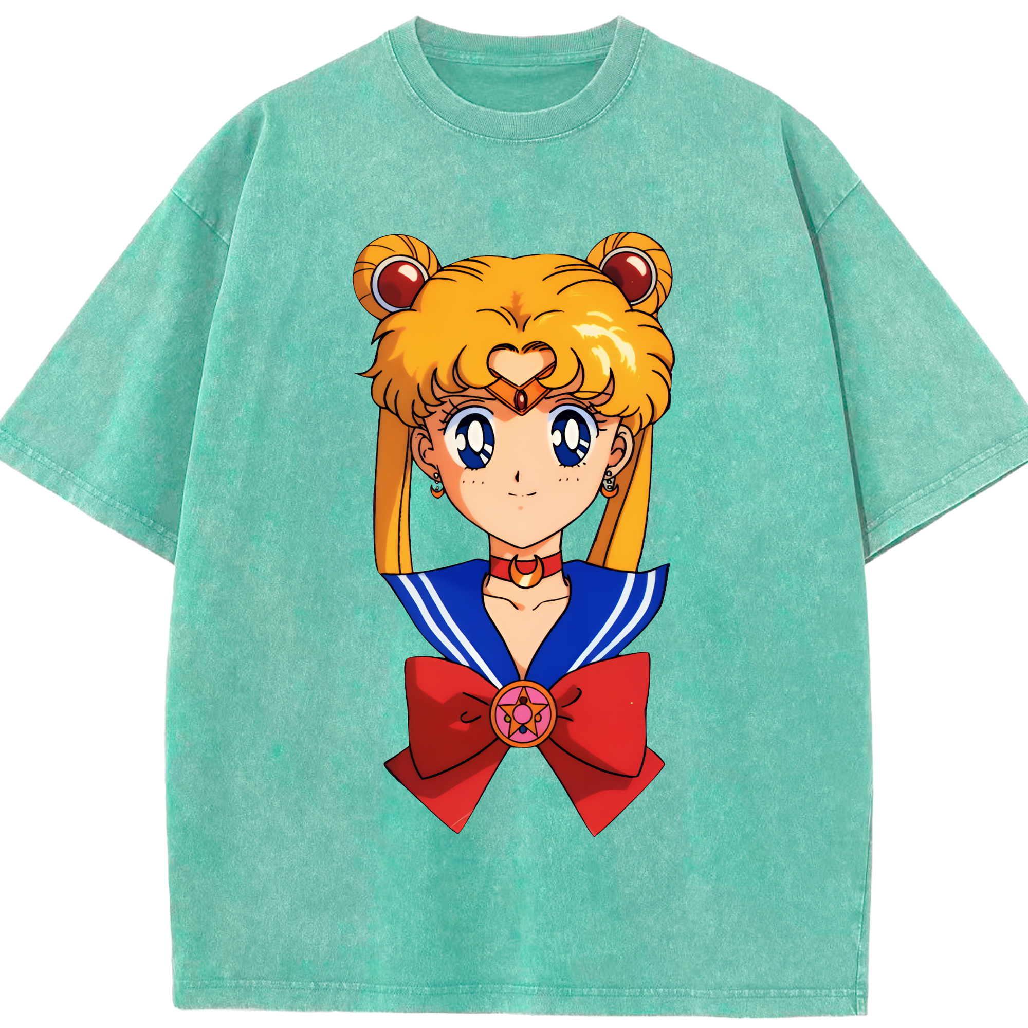 （画像用） 美少女戦士セーラームーン 月野 うさぎ つきの うさぎ Sailor Moon Tsukino Usagi 綿100% ヴィンテージ風 半袖Tシャツ（フロントプリント）